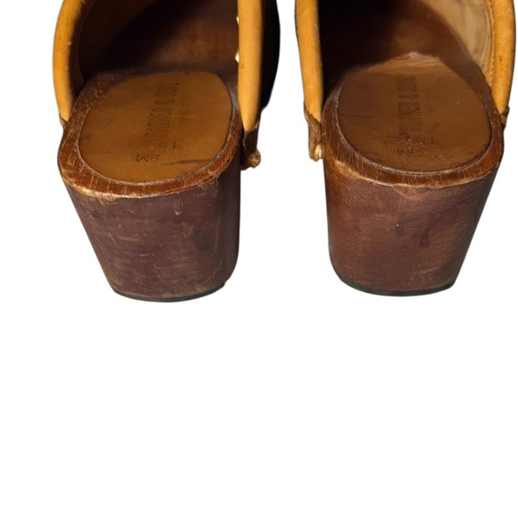 Vintage Father & Son Valleria Cognac Brown Leather Clog Heeled for Women Size 8 - Picture 9 of 10